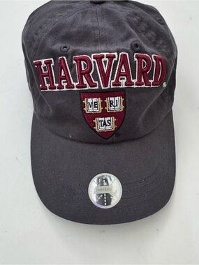 NWT HARVARD Dad Cap Bay State Apparel Ivy League Grey Strapback Hat College